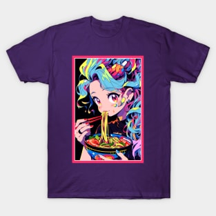 Cute Anime Girl |  Ramen Noodles | Hentaii Chibi Kawaii Design T-Shirt